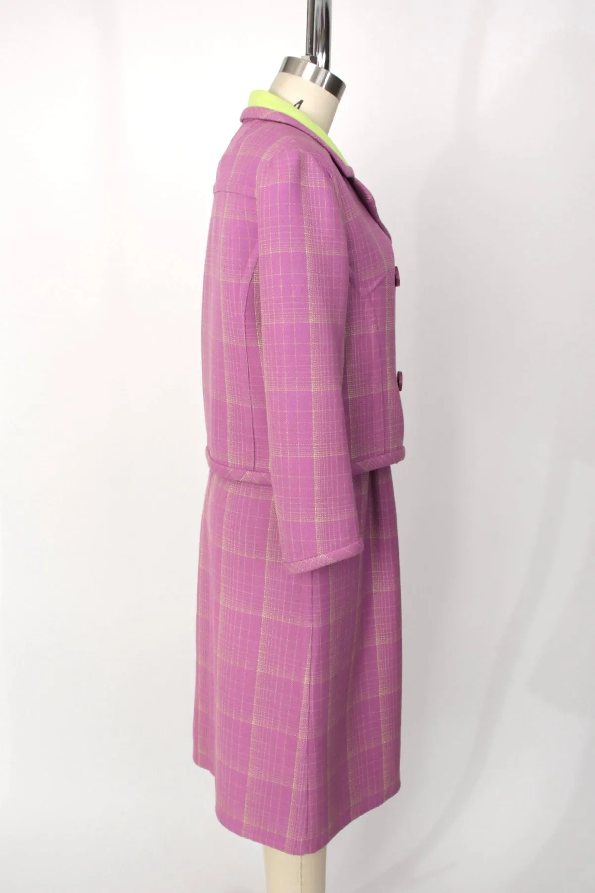 1960s Fabiani Wool Tartan Dress Set