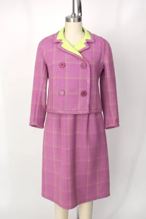 1960s Fabiani Wool Tartan Dress Set