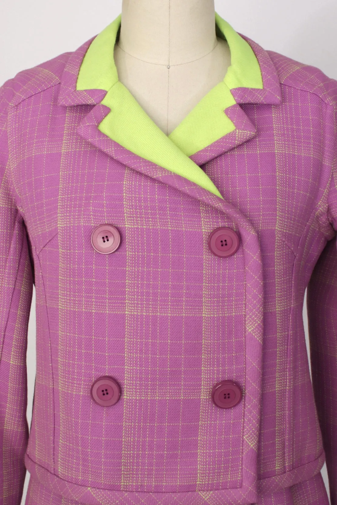 1960s Fabiani Wool Tartan Dress Set