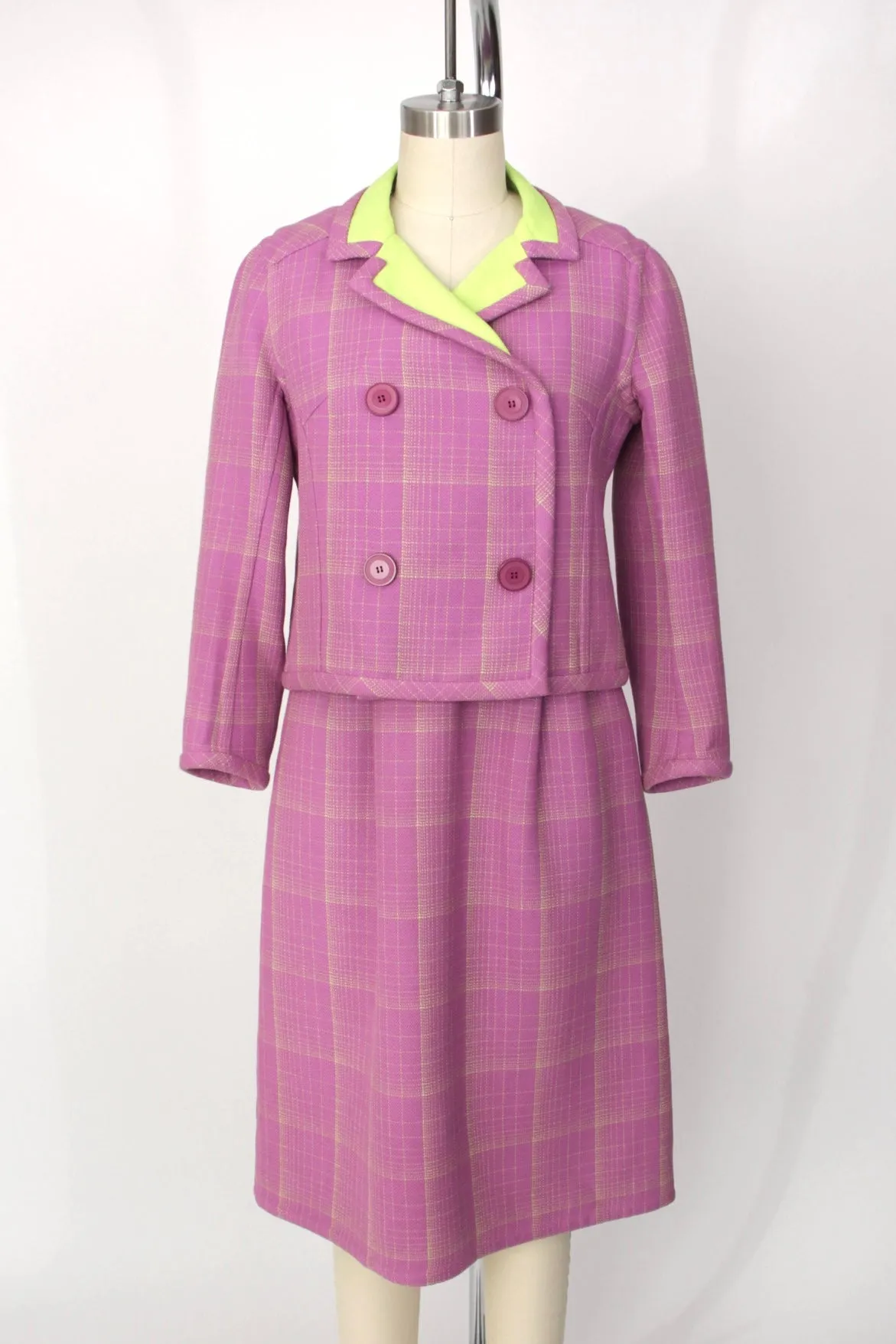 1960s Fabiani Wool Tartan Dress Set