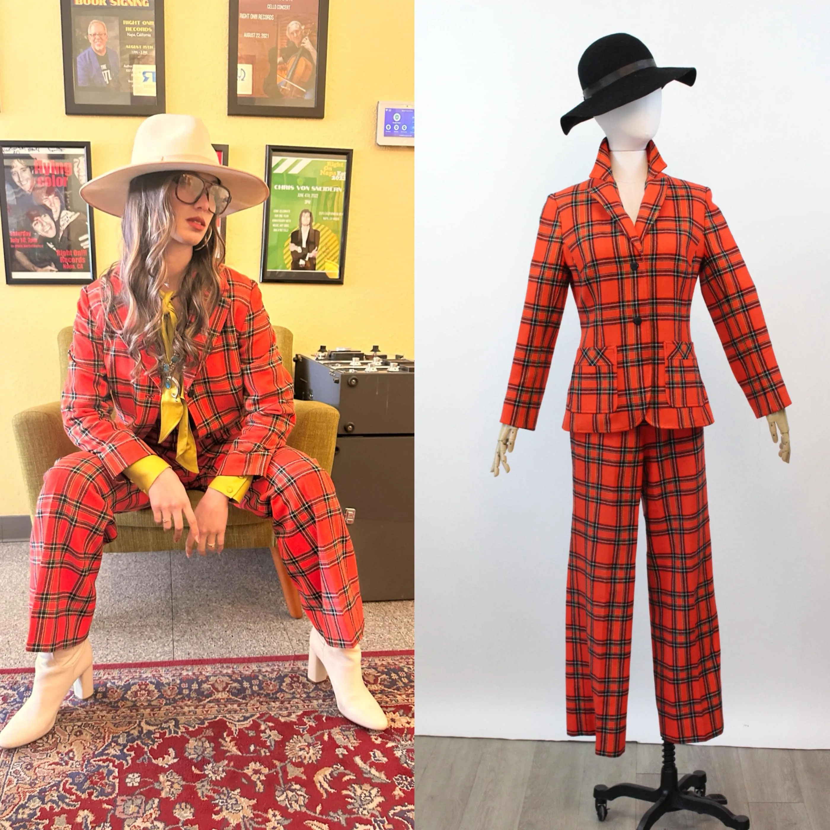 1970s PENDLETON pantsuit PLAID jacket medium | new fall winter
