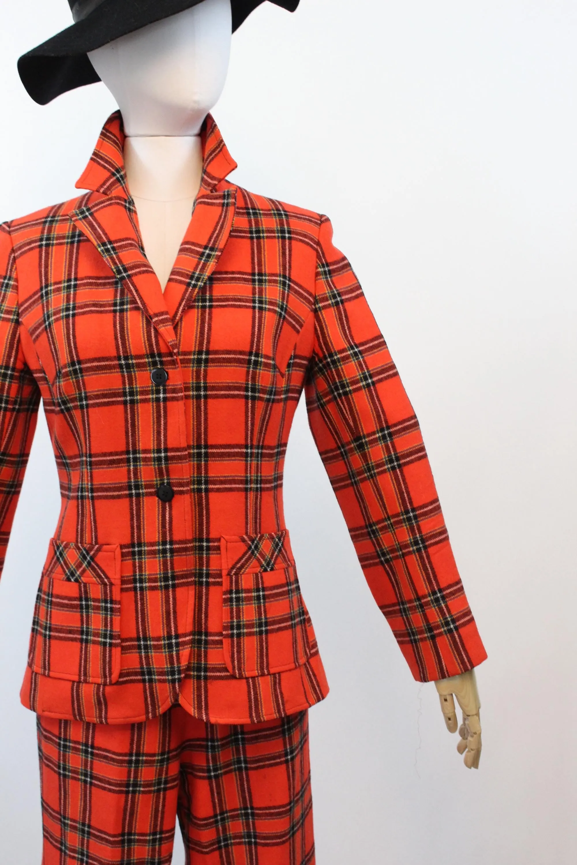 1970s PENDLETON pantsuit PLAID jacket medium | new fall winter