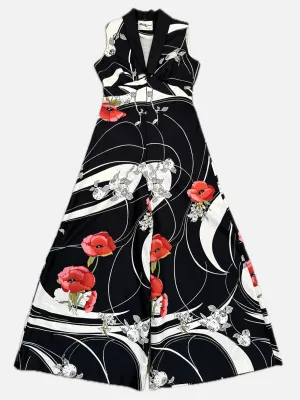 1970s Tori Richard Palazzo Printed Jumpsuit