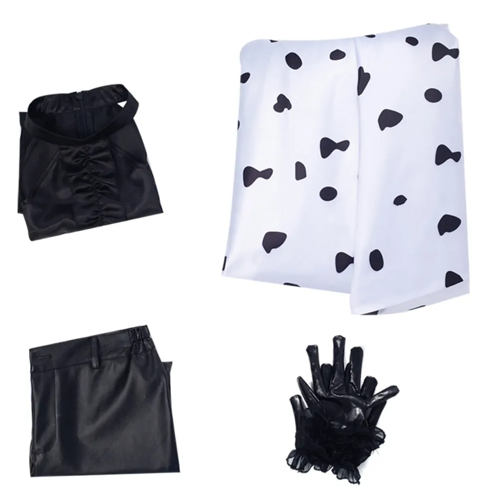 2021 Movie Cruella Cruella de Vil Cosplay Costume Dress Outfits Halloween Carnival Suit