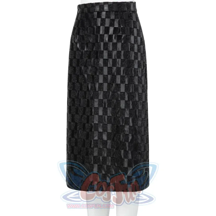 2021 Movie Cruella Estella Cruella de Vil Black Leather Outfits Cosplay Costume C00544