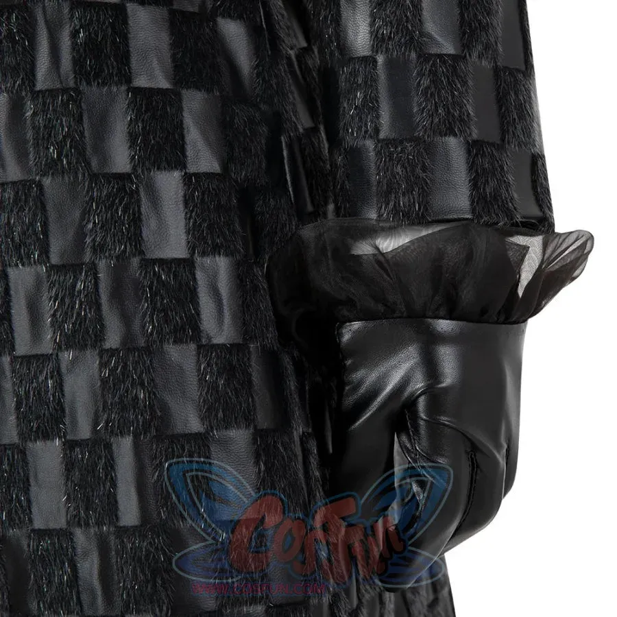 2021 Movie Cruella Estella Cruella de Vil Black Leather Outfits Cosplay Costume C00544