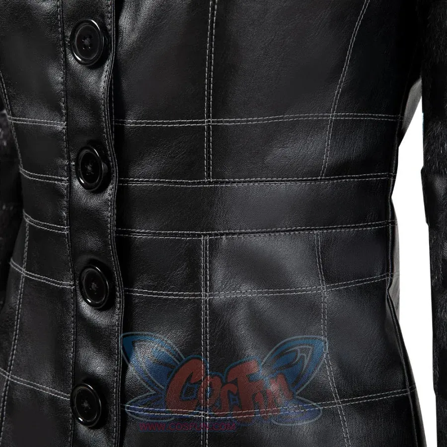 2021 Movie Cruella Estella Cruella de Vil Black Leather Outfits Cosplay Costume C00544