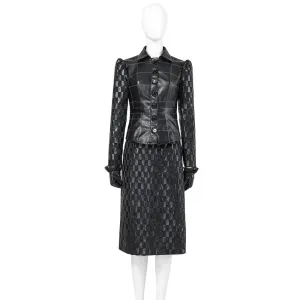 2021 Movie Cruella Estella Cruella de Vil Black Leather Outfits Cosplay Costume C00544