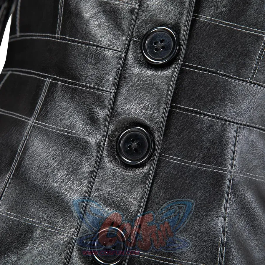2021 Movie Cruella Estella Cruella de Vil Black Leather Outfits Cosplay Costume C00544