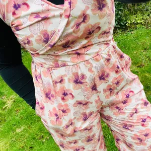 Adults Short Sleeve Cross Front Jumpsuit - Curve Fit