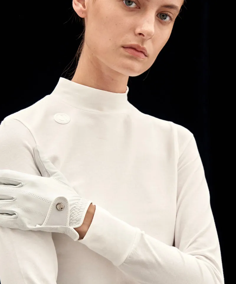 Anell Golf Blanc Leather Glove - White