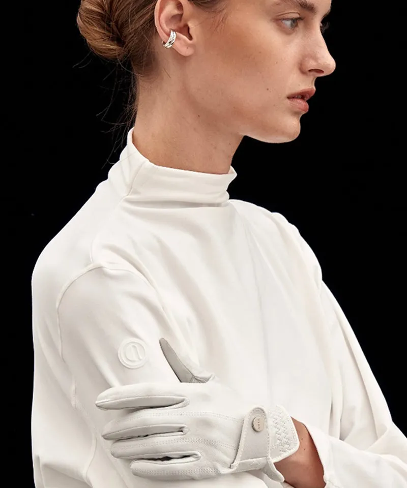 Anell Golf Blanc Leather Glove - White
