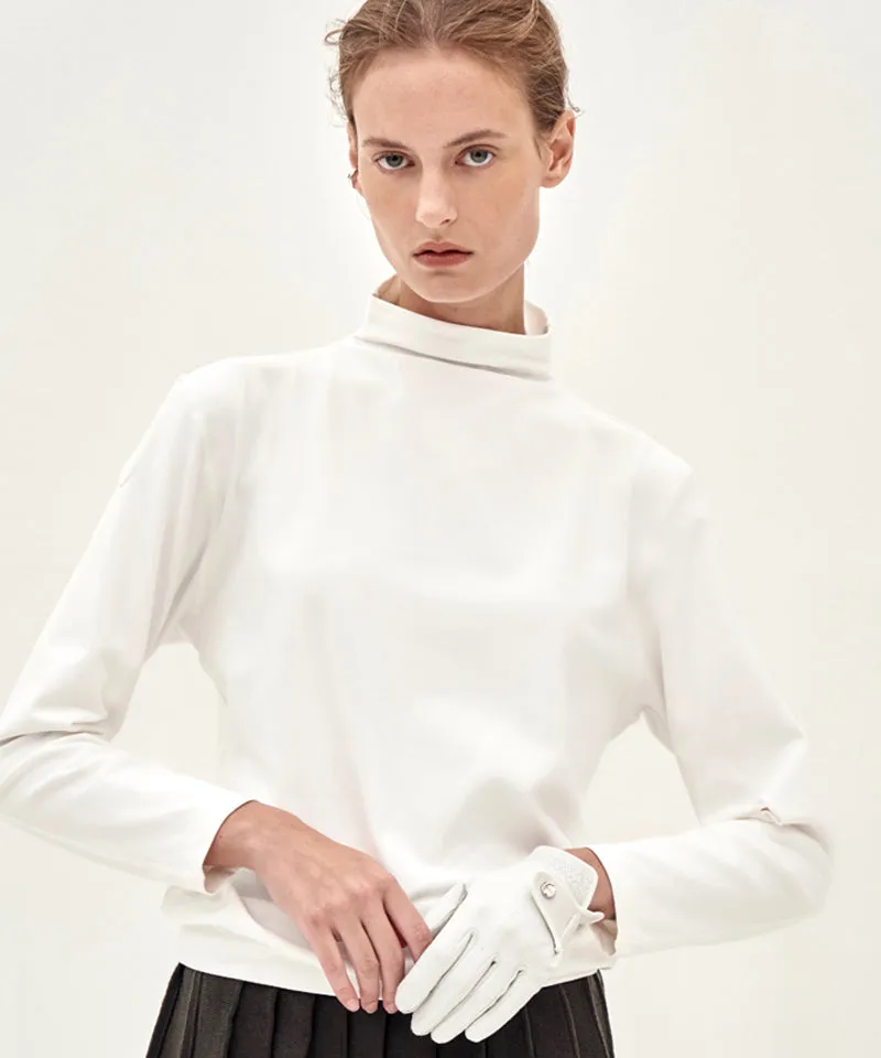 Anell Golf Blanc Leather Glove - White