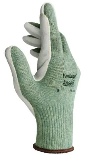 Ansell Vantage Heavy Cut Protection Gloves, Size 9, Mint, Leather, 104424