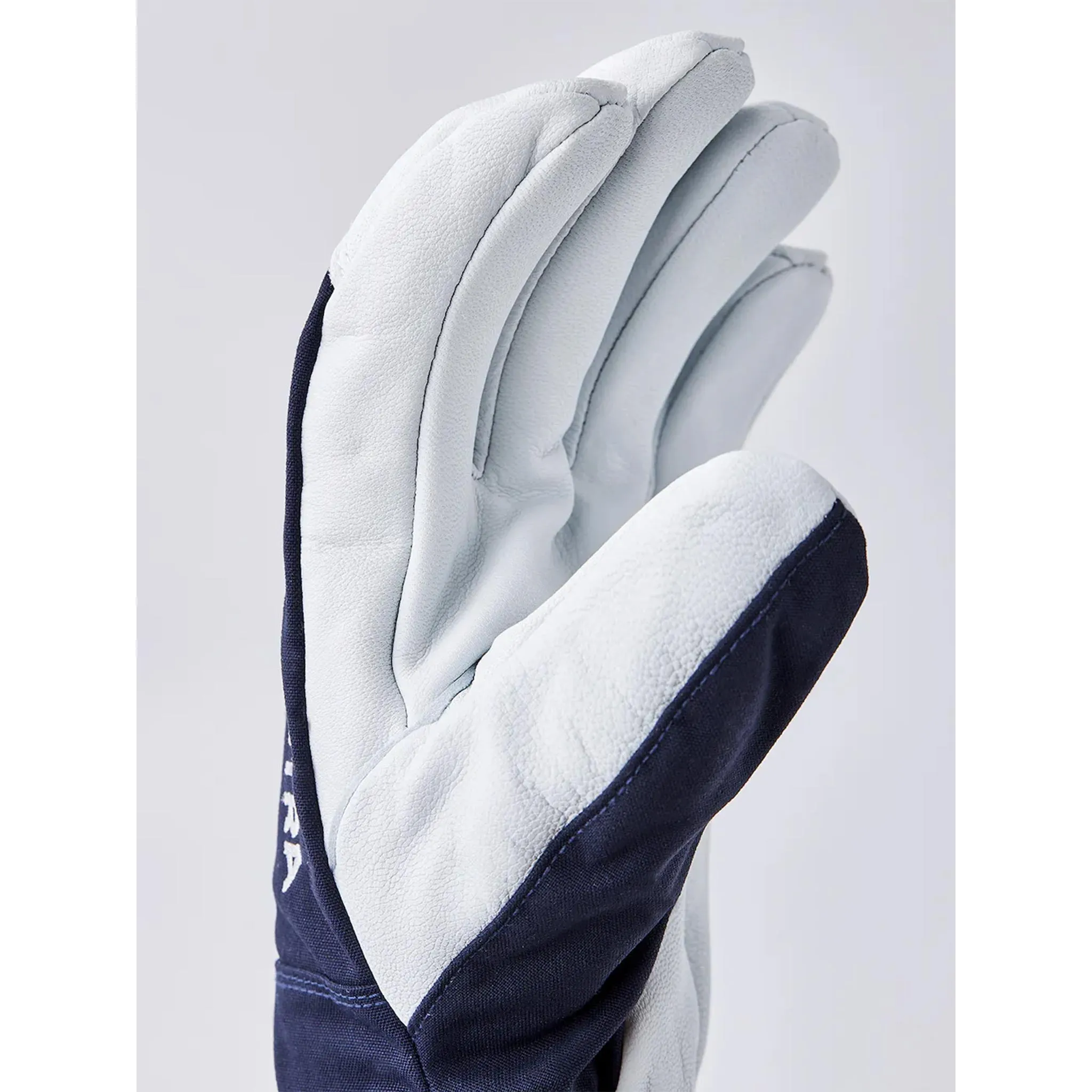 Army Leather Heli Ski Gloves in Navy