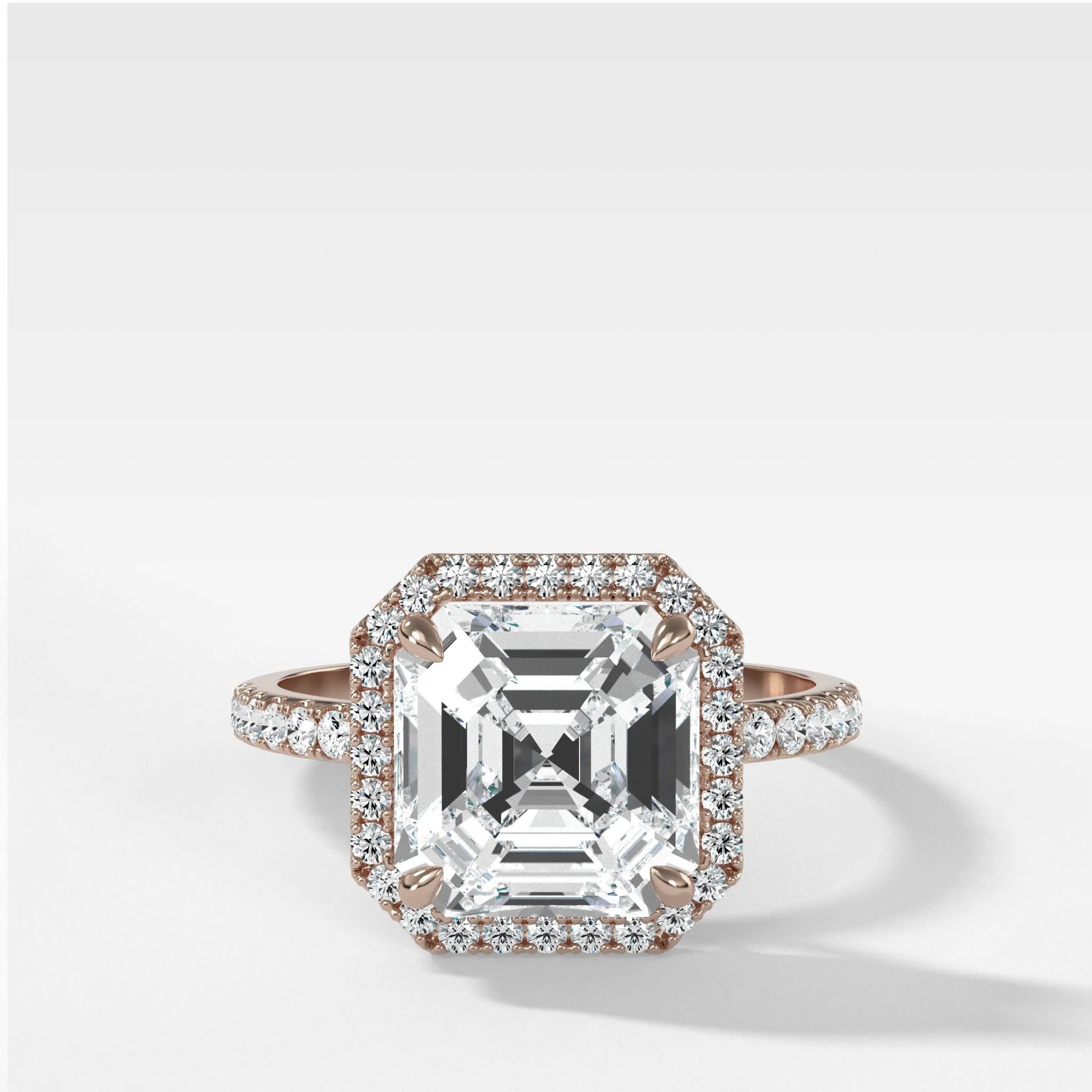 Aurora Pavé Halo Ring With Asscher Cut