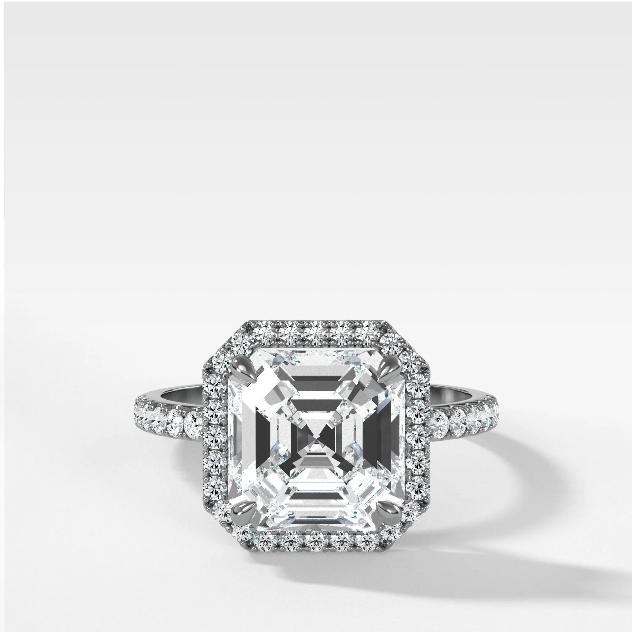 Aurora Pavé Halo Ring With Asscher Cut