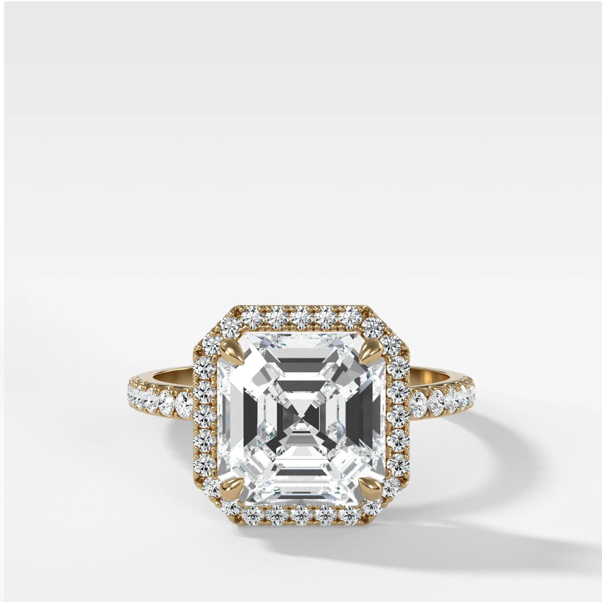 Aurora Pavé Halo Ring With Asscher Cut