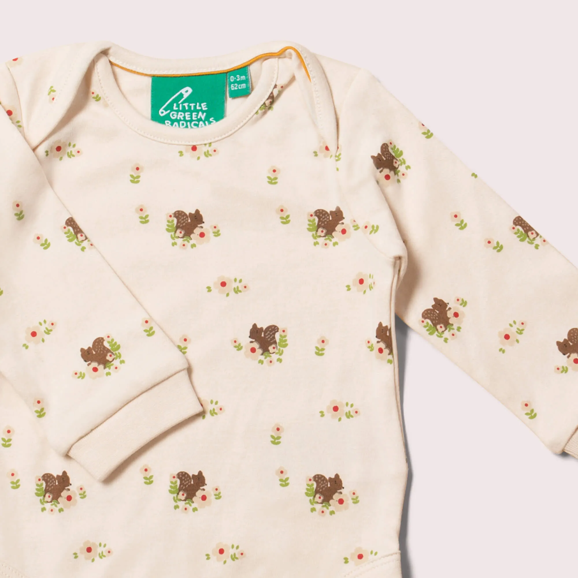 Autumn Squirrel Organic Baby Bodysuit Set