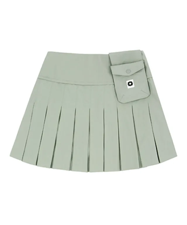 AVEN Women's  Banded Pleated Skirt - Mint