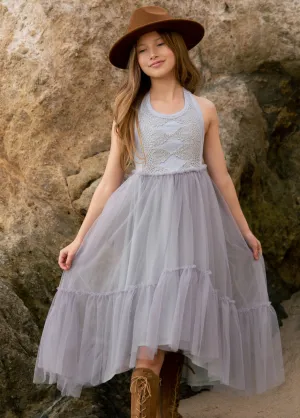 Averie Dress in Barely Blue