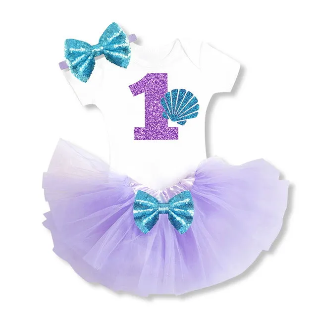 Baby Girl Clothes 1st Birthday Cake Smash Outfits Infant Clothing Sets Romper Tutu Skirt Flower Cap Newborn