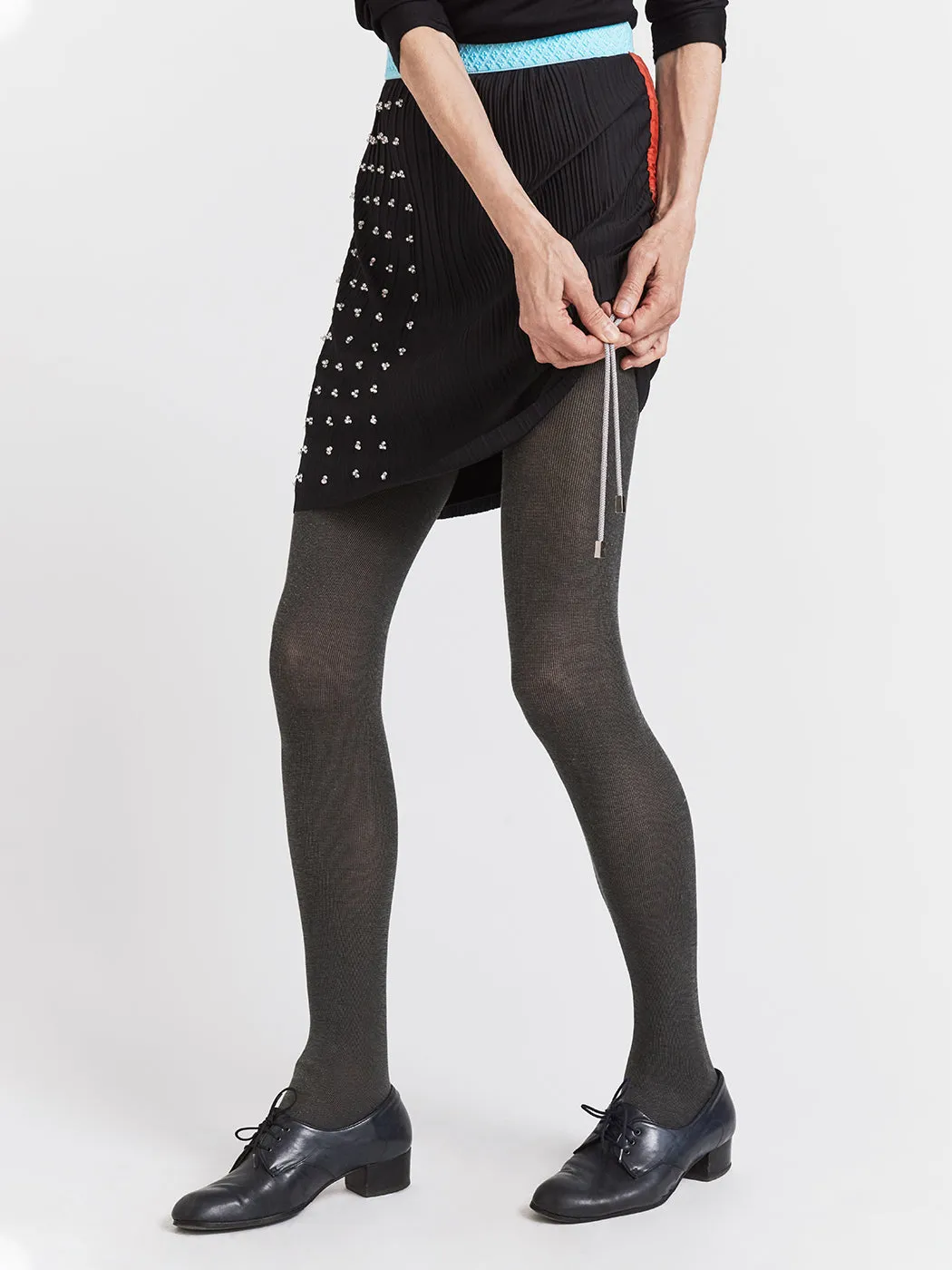 Bead Pleat Skirt Mini