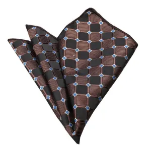 Black Brown Blue Mens Pocket Square - Premium Silk Handkerchiefs for Suits