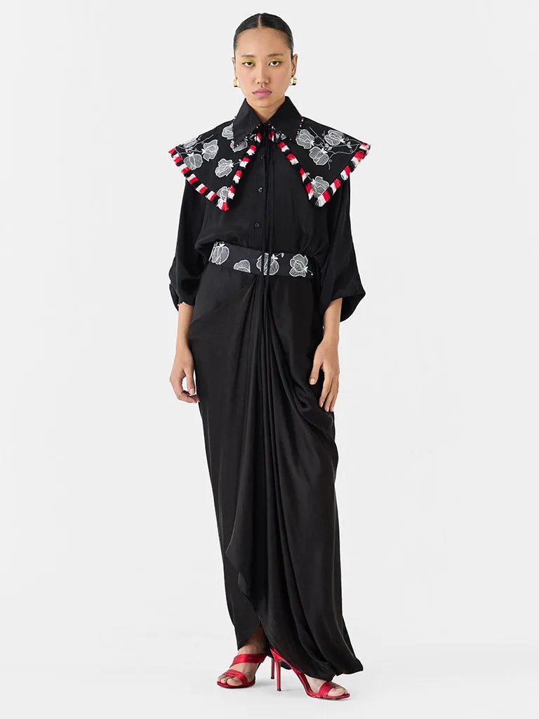 Black Tulip Batwing Shirt & Skirt Co-ord
