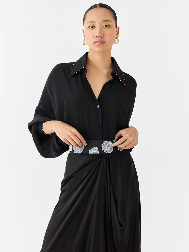 Black Tulip Batwing Shirt & Skirt Co-ord