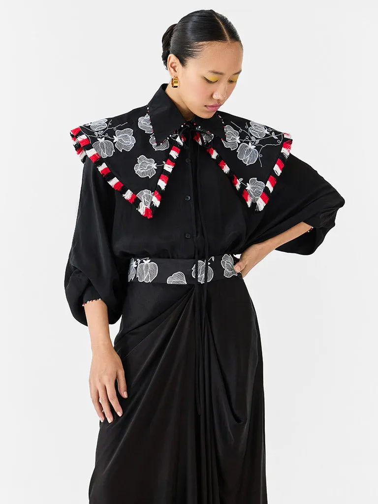 Black Tulip Batwing Shirt & Skirt Co-ord