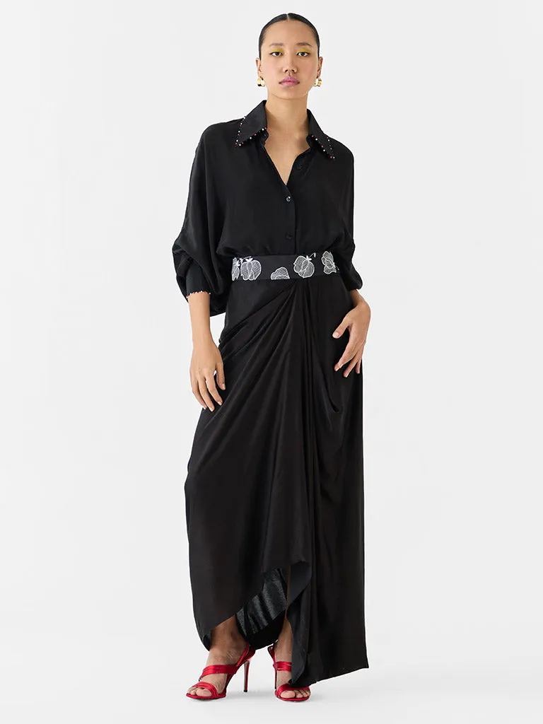 Black Tulip Batwing Shirt & Skirt Co-ord
