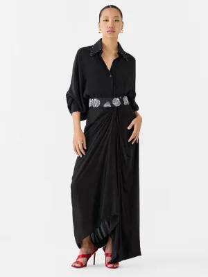 Black Tulip Batwing Shirt & Skirt Co-ord