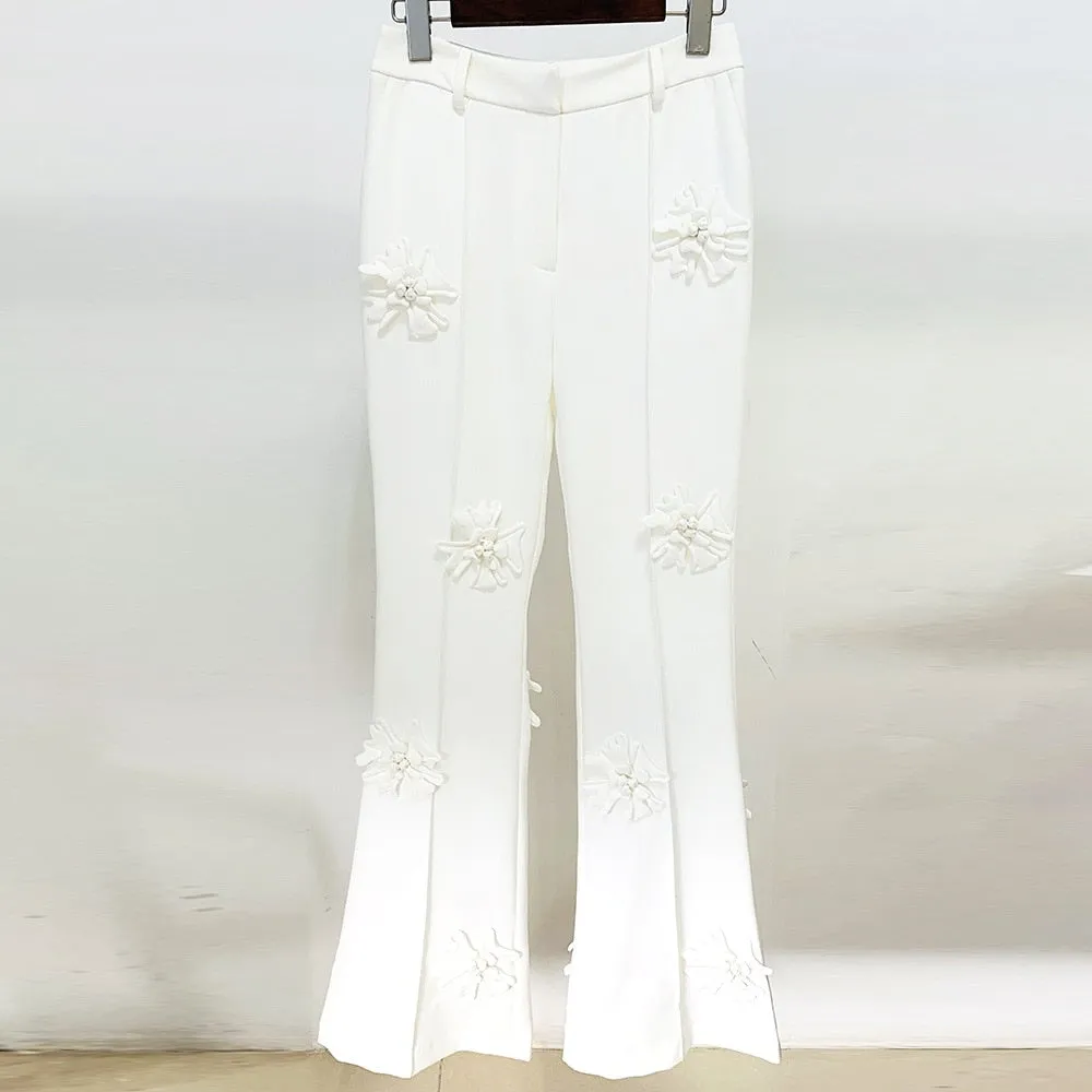 Blazer or Pant Hot Pink Embroidery Flower