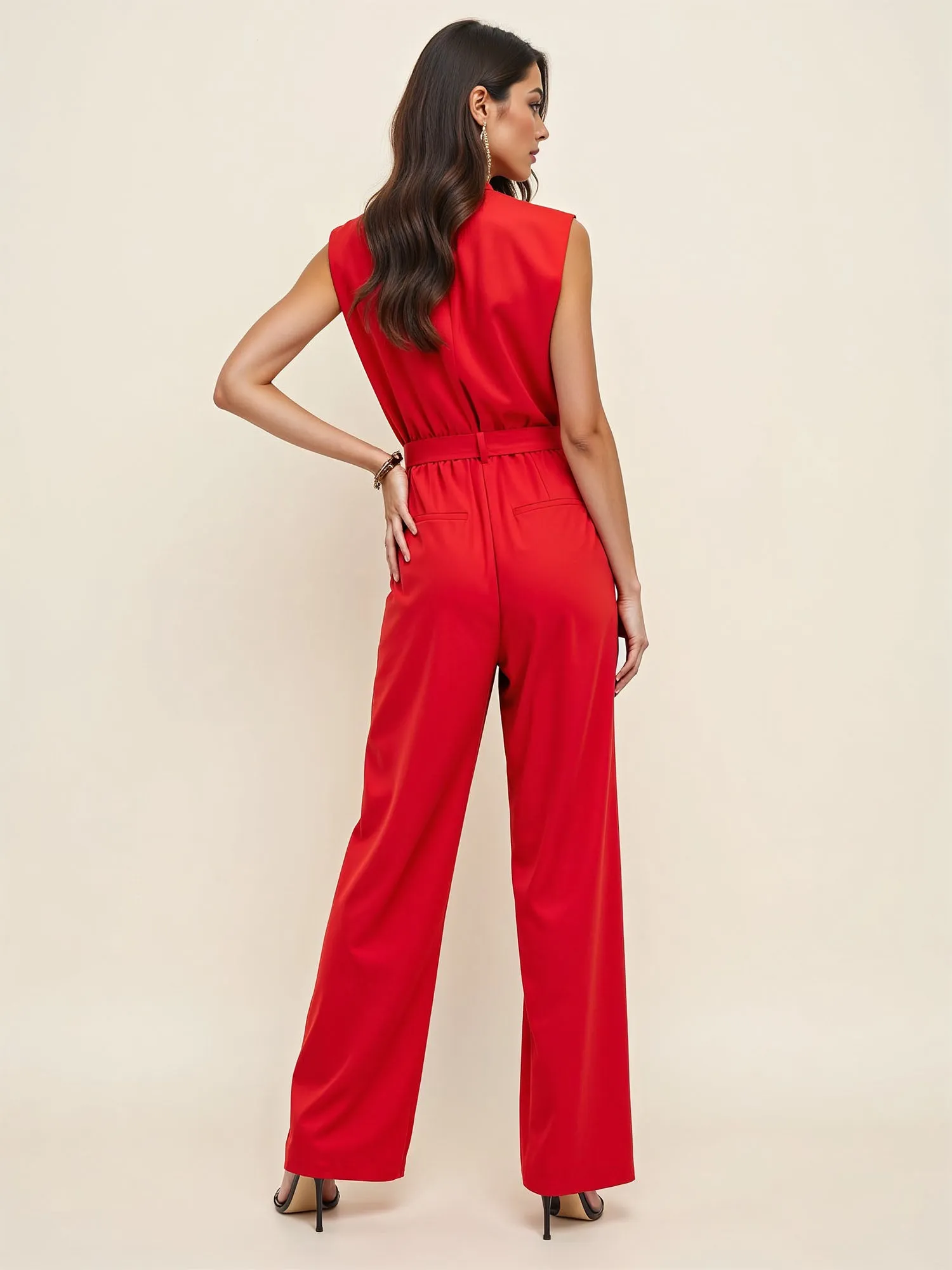 Blazer Tie Waist Jumpsuit