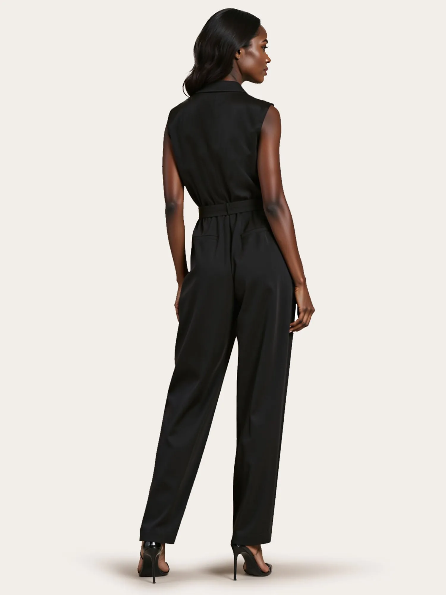 Blazer Tie Waist Jumpsuit