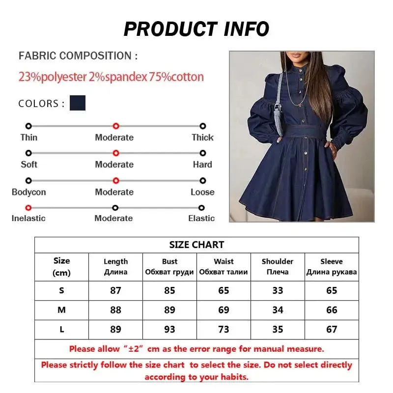 Blue Denim Empire Waist Mini Dress