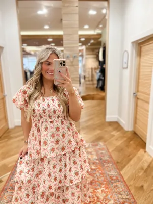 Bow and Rose Midi Dress