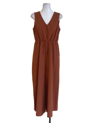 Brown V Neck Jumpsuits