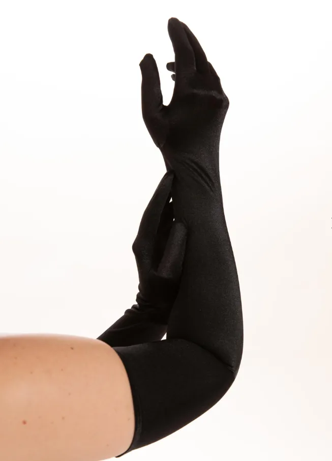 Budget opera length satin gloves
