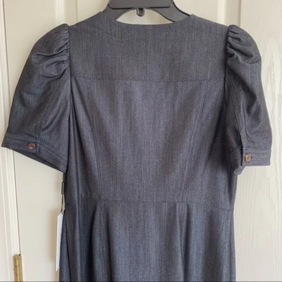 Calvin Klein Denim Puff-Sleeve Sheath Dress in Blue Size 6P
