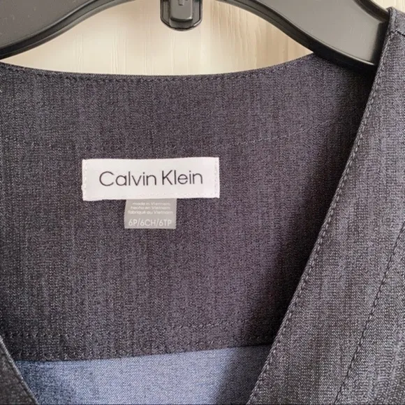 Calvin Klein Denim Puff-Sleeve Sheath Dress in Blue Size 6P