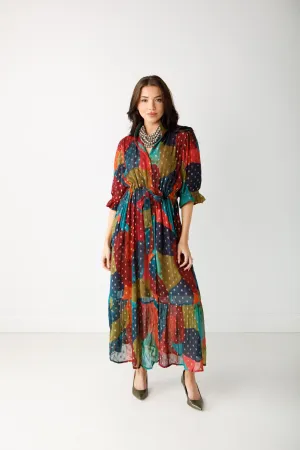 Catherine Dress Abstract Lurex-Return Flight Collection