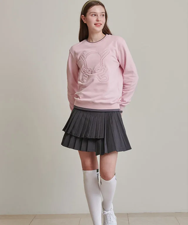 CHUCUCHU Double Pleated Skirt - Charcoal