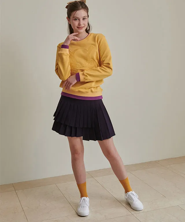 CHUCUCHU Double Pleated Skirt - Purple