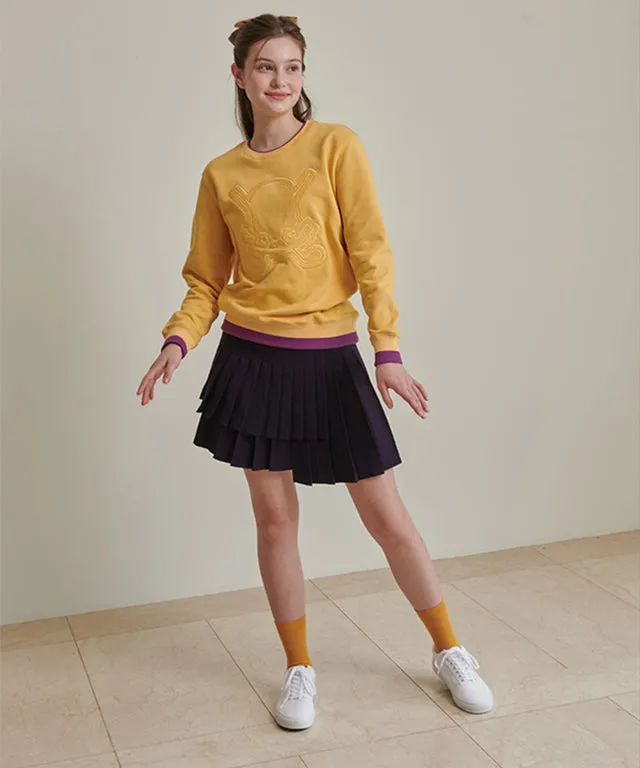 CHUCUCHU Double Pleated Skirt - Purple