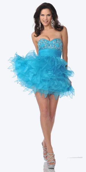 CLEARANCE - Cinderella Divine 5866 Strapless Cocktail Dress Short (Size 8)