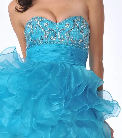 CLEARANCE - Cinderella Divine 5866 Strapless Cocktail Dress Short (Size 8)
