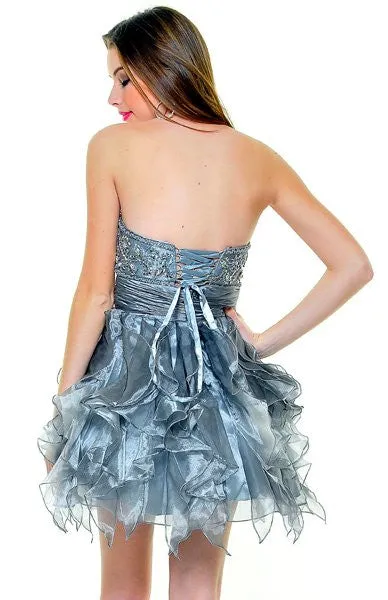 CLEARANCE - Cinderella Divine 5866 Strapless Cocktail Dress Short (Size 8)