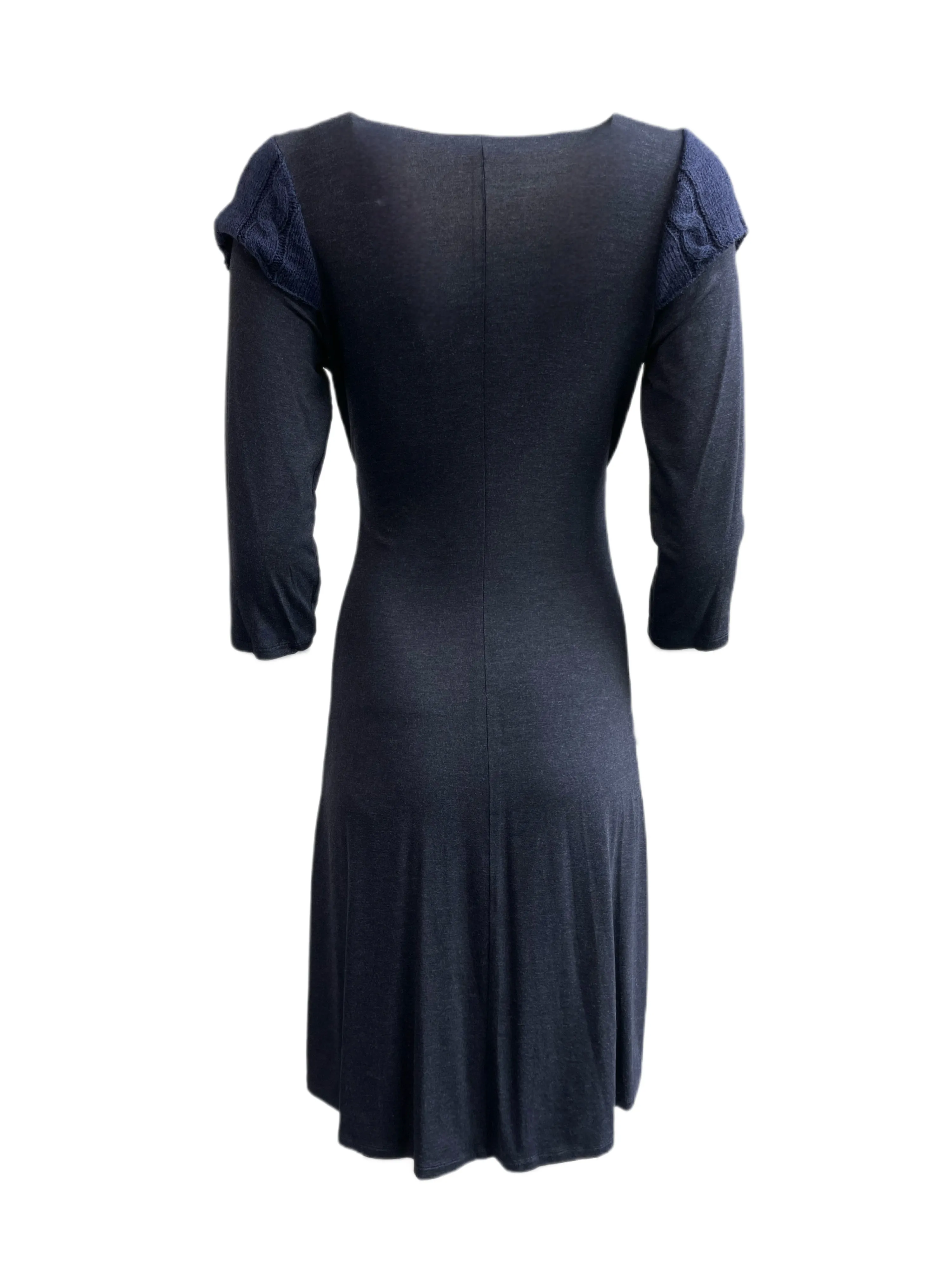 CLIPS Women's Heather Charcoal Cropped Sleeve Empire Waist Dress IT Sz 46 NWT